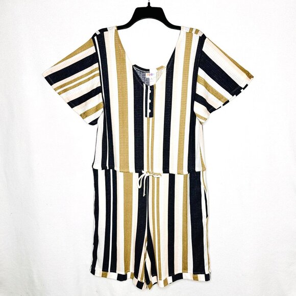 LuLaRoe Xanthe Striped Romper - M - NWT - Picture 3 of 11